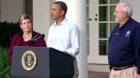 President Barack Obama speaks to the press about Hurricane Irene in Washington D.C.