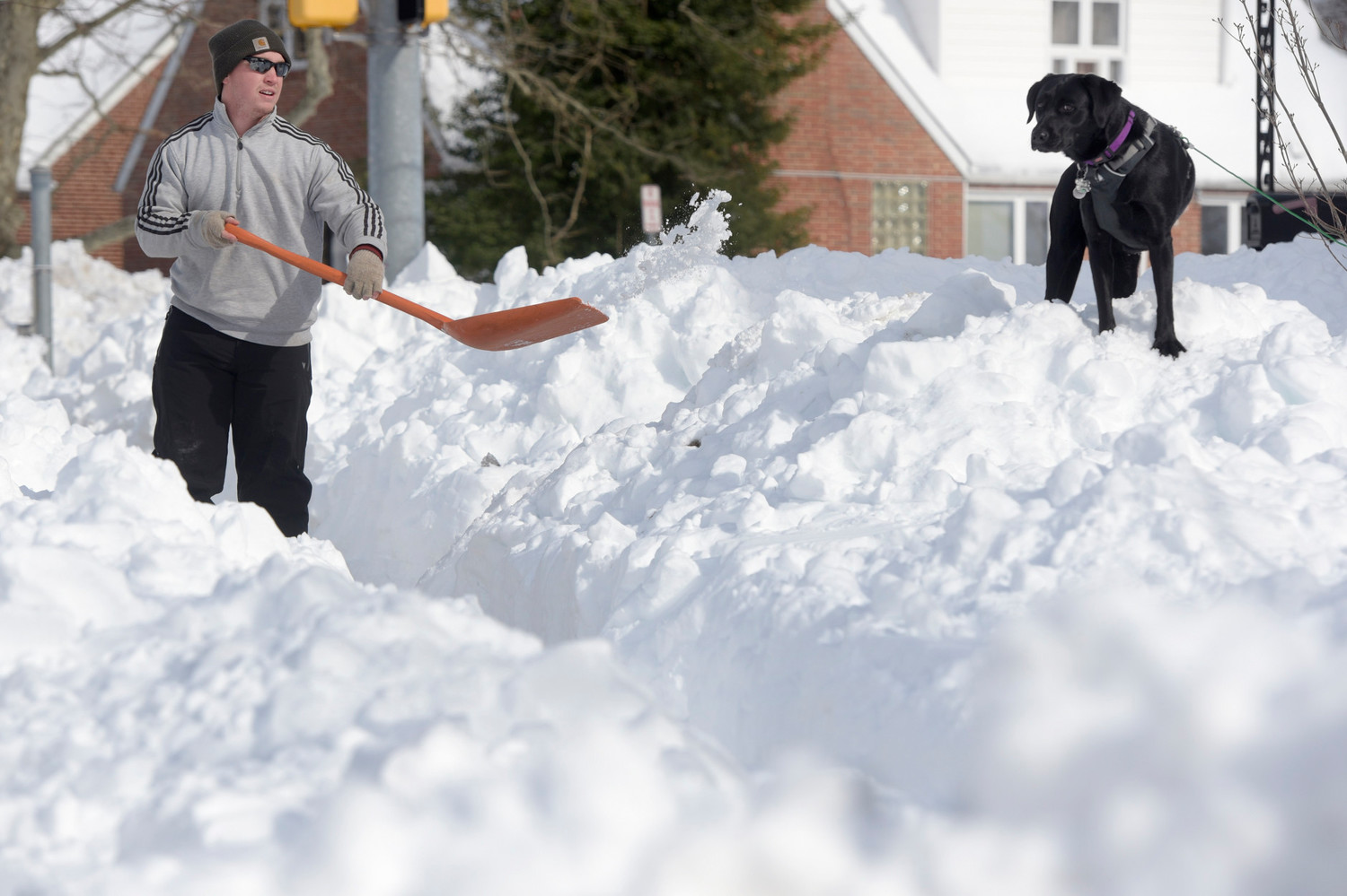 Get ready to shovel - but do it safely! Bend knees so you don't hurt your back and NEVER overdo lifting heavy snow!