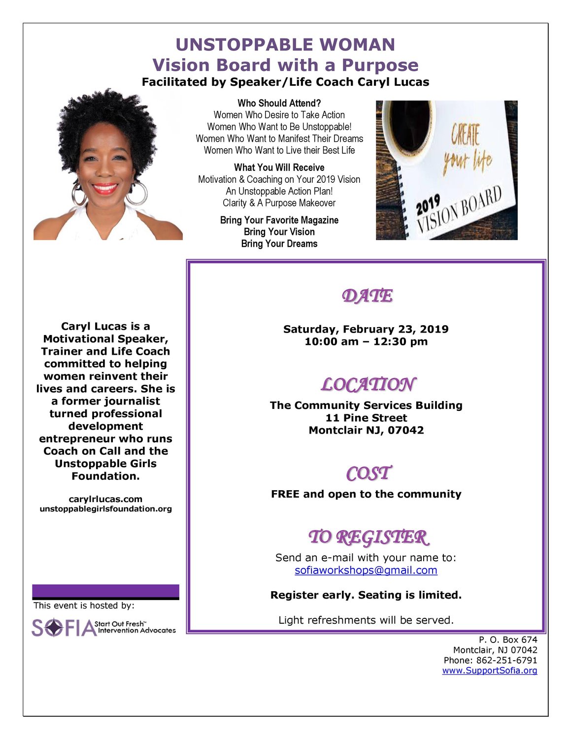 S.O.F.I.A. Free Women's Empowerment Workshop - UNSTOPPABLE WOMAN ...